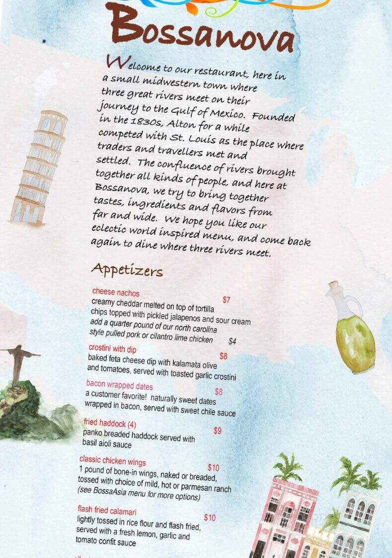 Bossanova - Alton, IL menu_pic