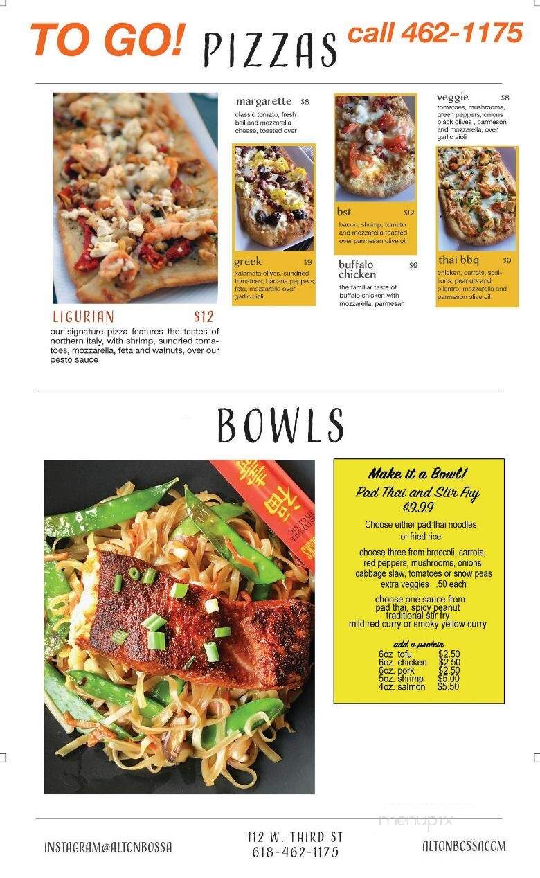 Bossanova - Alton, IL menu_pic