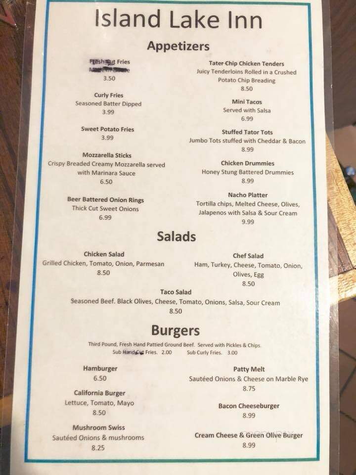 Island Lake Inn - Duluth, MN menu_pic