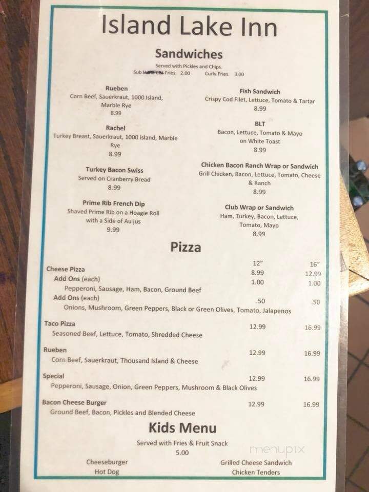 Island Lake Inn - Duluth, MN menu_pic