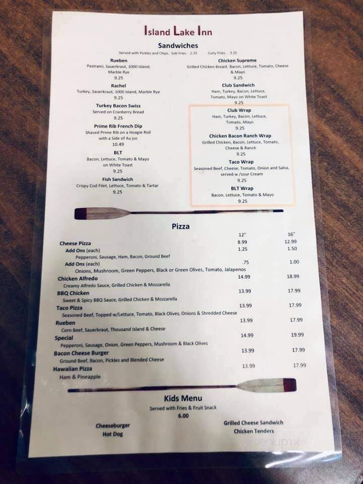 Island Lake Inn - Duluth, MN menu_pic