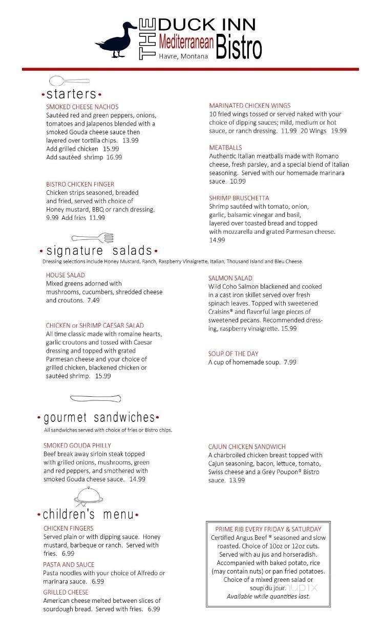 Duck Inn - Havre, MT menu_pic