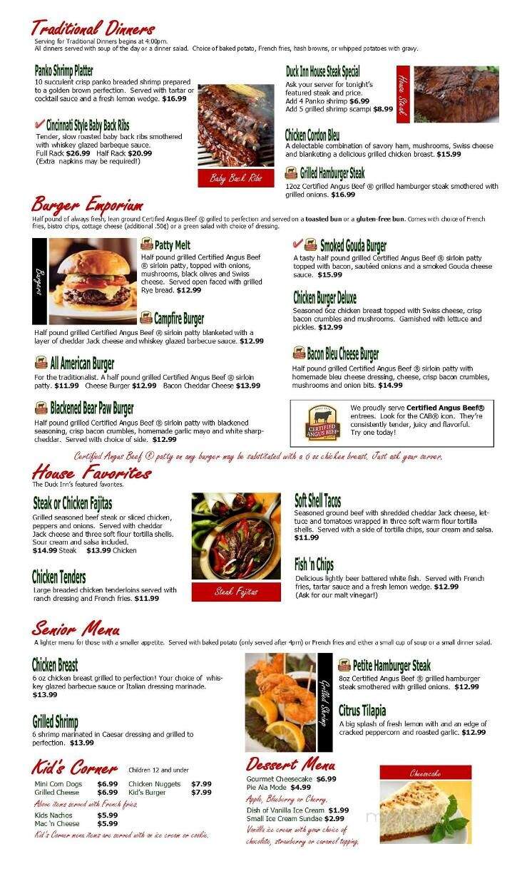Duck Inn - Havre, MT menu_pic
