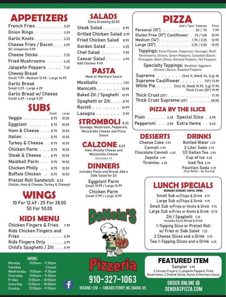 Denoia's Pizzeria - Sneads Ferry, NC menu_pic