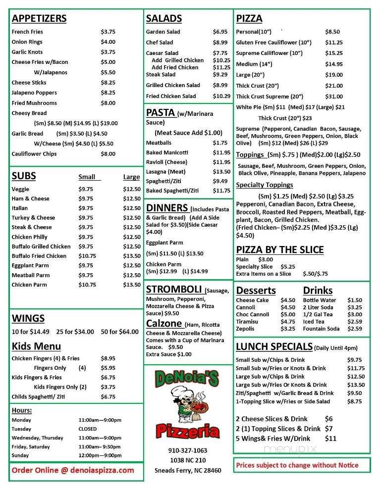 Denoia's Pizzeria - Sneads Ferry, NC menu_pic