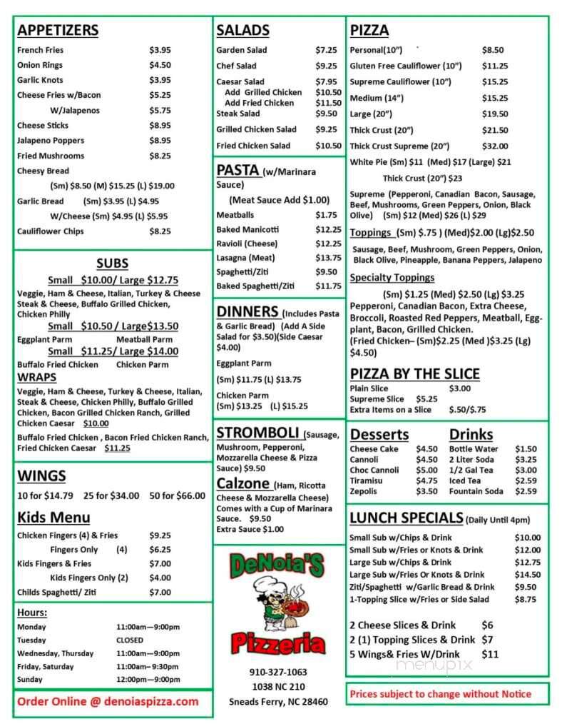 Denoia's Pizzeria - Sneads Ferry, NC menu_pic
