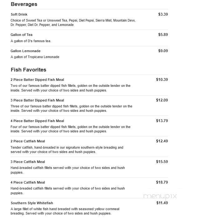 Captain D's Seafood - Sumter, SC menu_pic