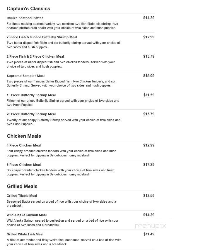 Captain D's Seafood - Sumter, SC menu_pic