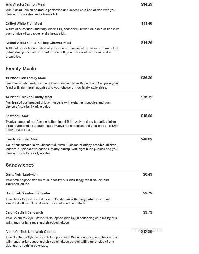 Captain D's Seafood - Sumter, SC menu_pic