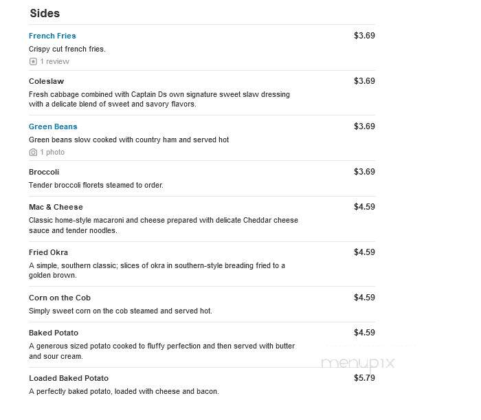 Captain D's Seafood - Sumter, SC menu_pic