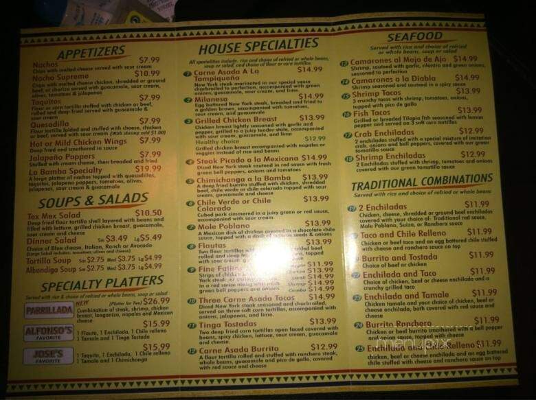 La Bamba - Truckee, CA menu_pic