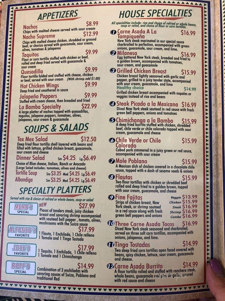 La Bamba - Truckee, CA menu_pic