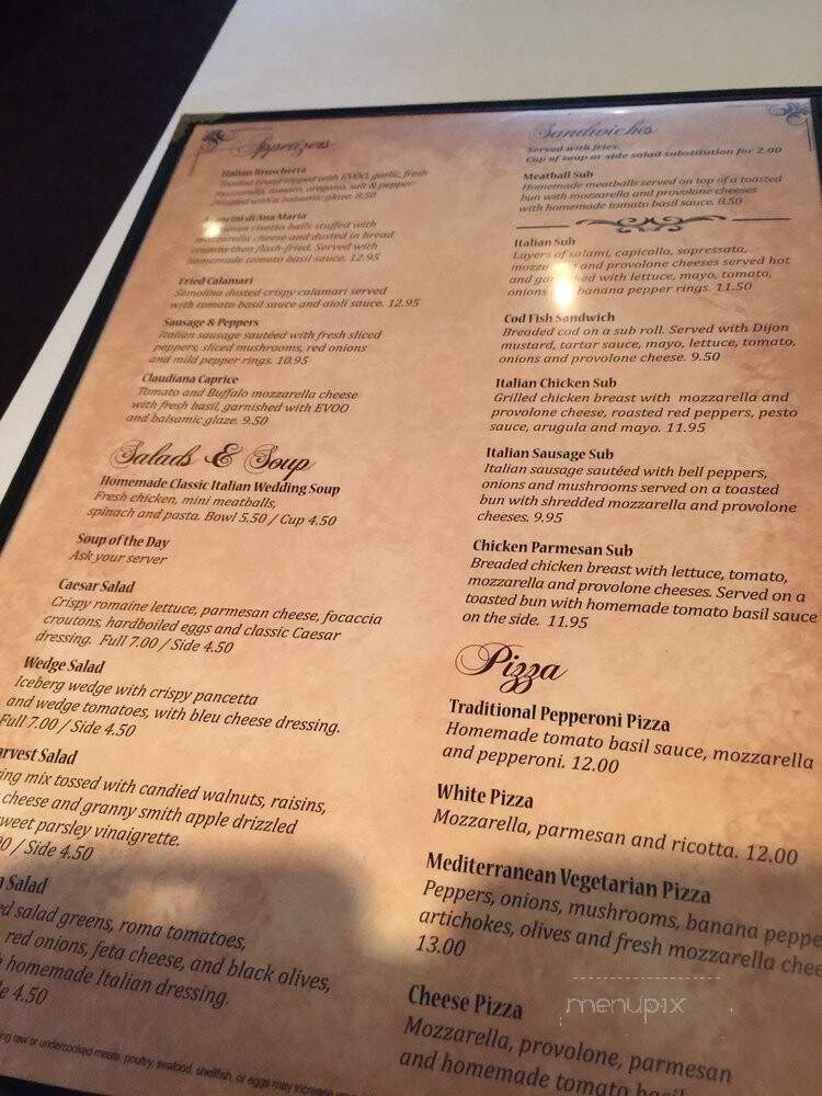 Claudiana Italian Restaurant - Columbus, OH menu_pic