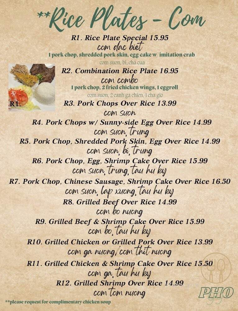 Pho 99 - Dublin, CA menu_pic
