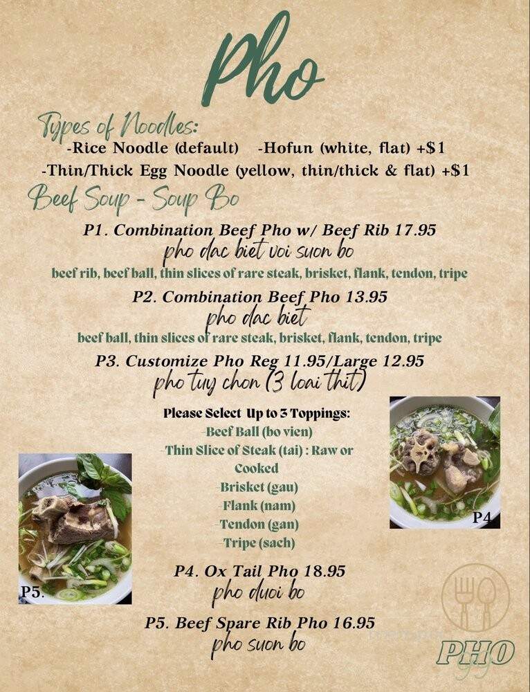 Pho 99 - Dublin, CA menu_pic