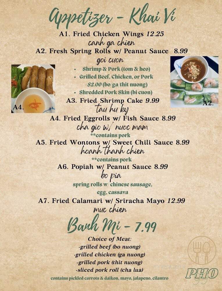 Pho 99 - Dublin, CA menu_pic