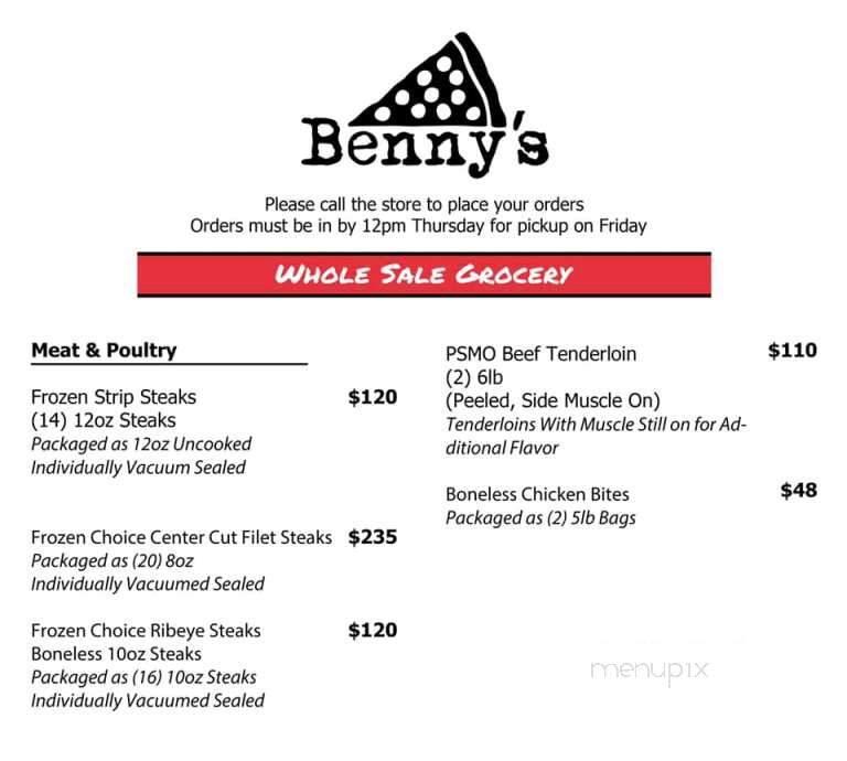 Benny Scarpetta's - Lynchburg, VA menu_pic