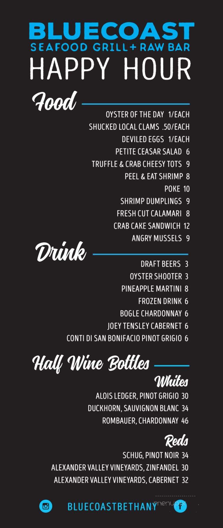 Bluecoast Seafood Grill and Raw Bar - North Bethany Beach, DE menu_pic