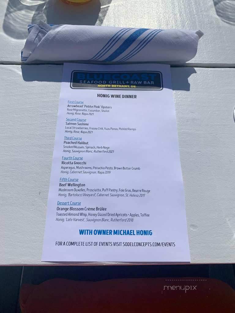 Bluecoast Seafood Grill and Raw Bar - North Bethany Beach, DE menu_pic