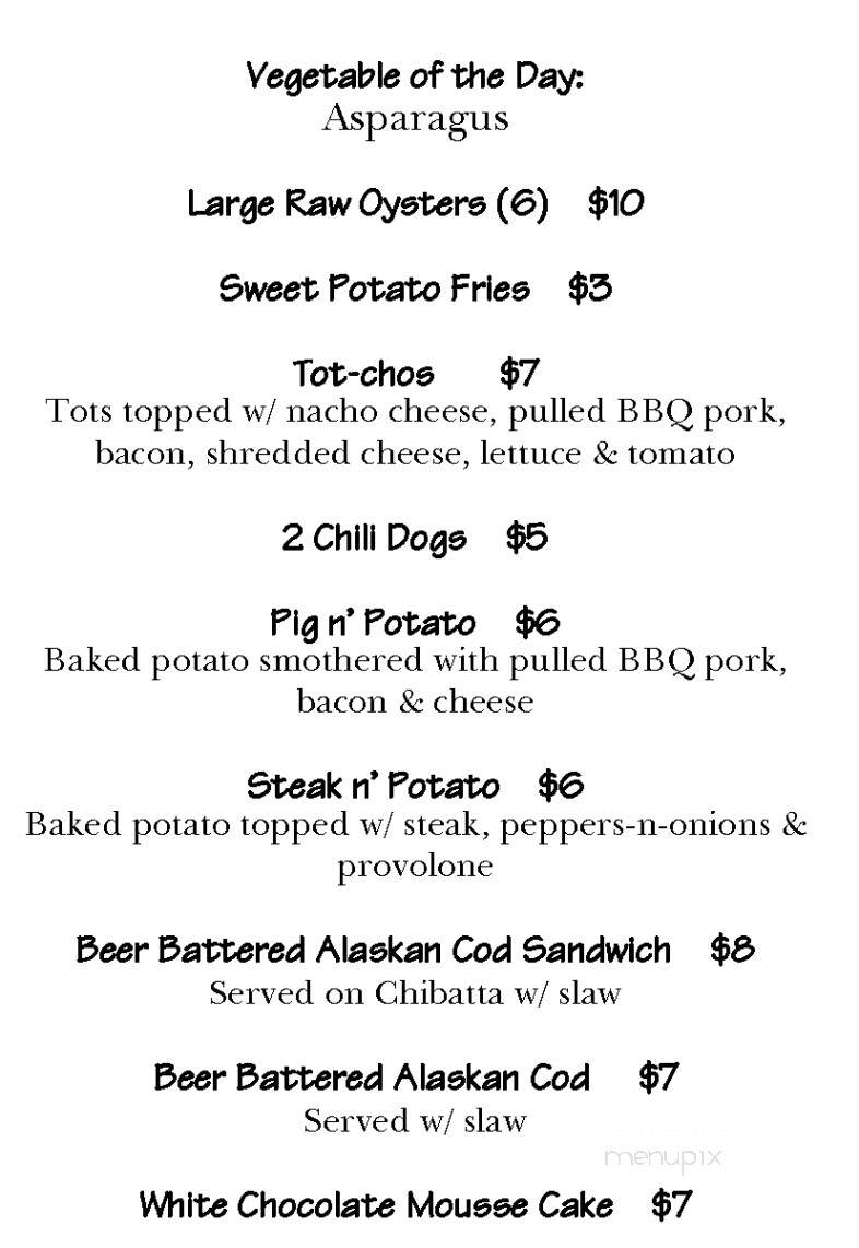 Blue Springs Marina - Ten Mile, TN menu_pic