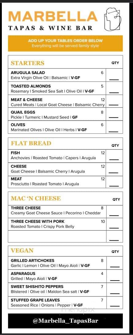 Marbella Ristorante - Ellenville, NY menu_pic