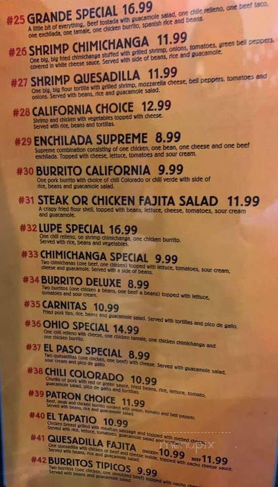 La Neta Mexican Grill - Wapakoneta, OH menu_pic