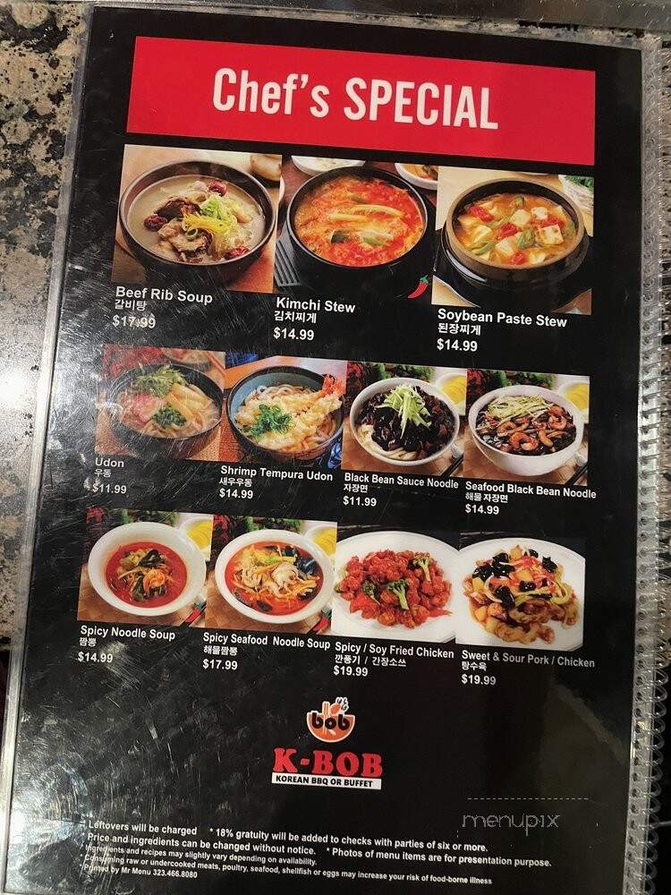K-Bob - Korean BBQ and Buffet - Lancaster, CA menu_pic