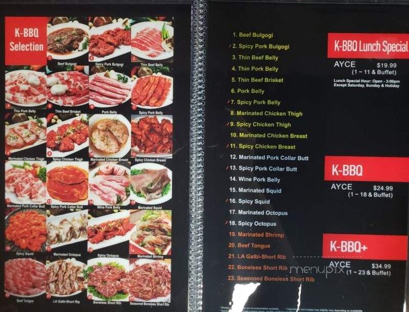 K-Bob - Korean BBQ and Buffet - Lancaster, CA menu_pic