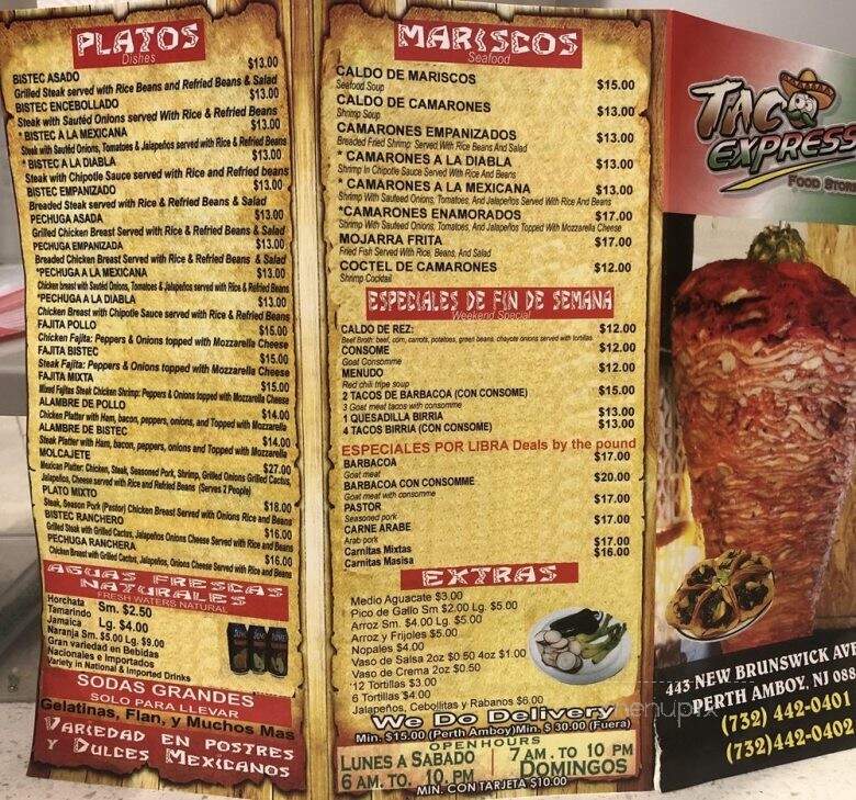 Taco Express Food Store - Perth Amboy, NJ menu_pic