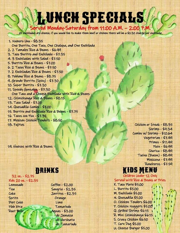 Los Primos - Laurel, MS menu_pic