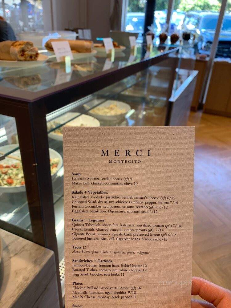 Merci Montecito - Montecito, CA menu_pic
