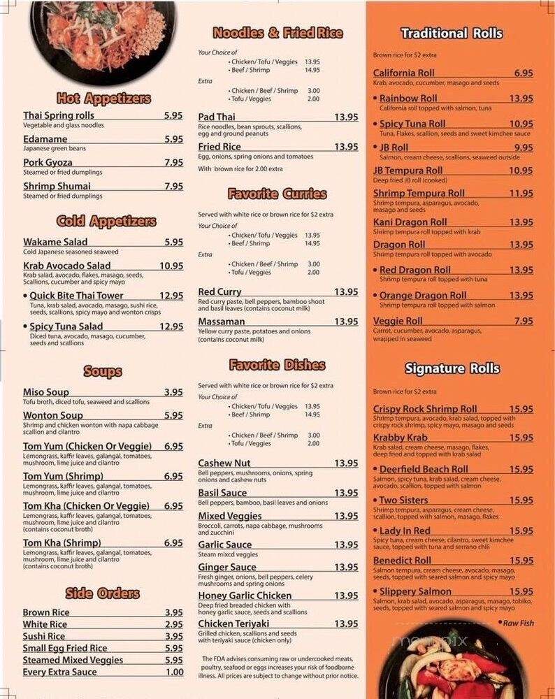 Quick Bite Thai Sushi - Deerfield Beach, FL menu_pic