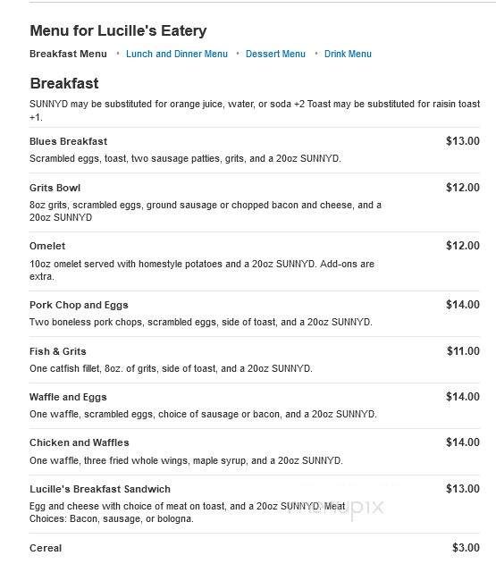 Lucille's Eatery - Montgomery, AL menu_pic