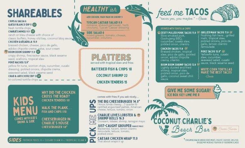 Coconut Charlie's Beach Bar & Grill - St Pete Beach, FL menu_pic