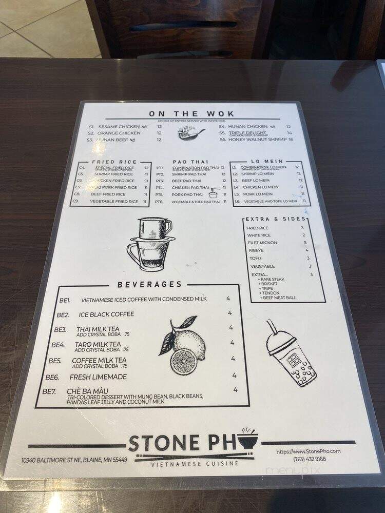 Stone Pho - Blaine, MN menu_pic
