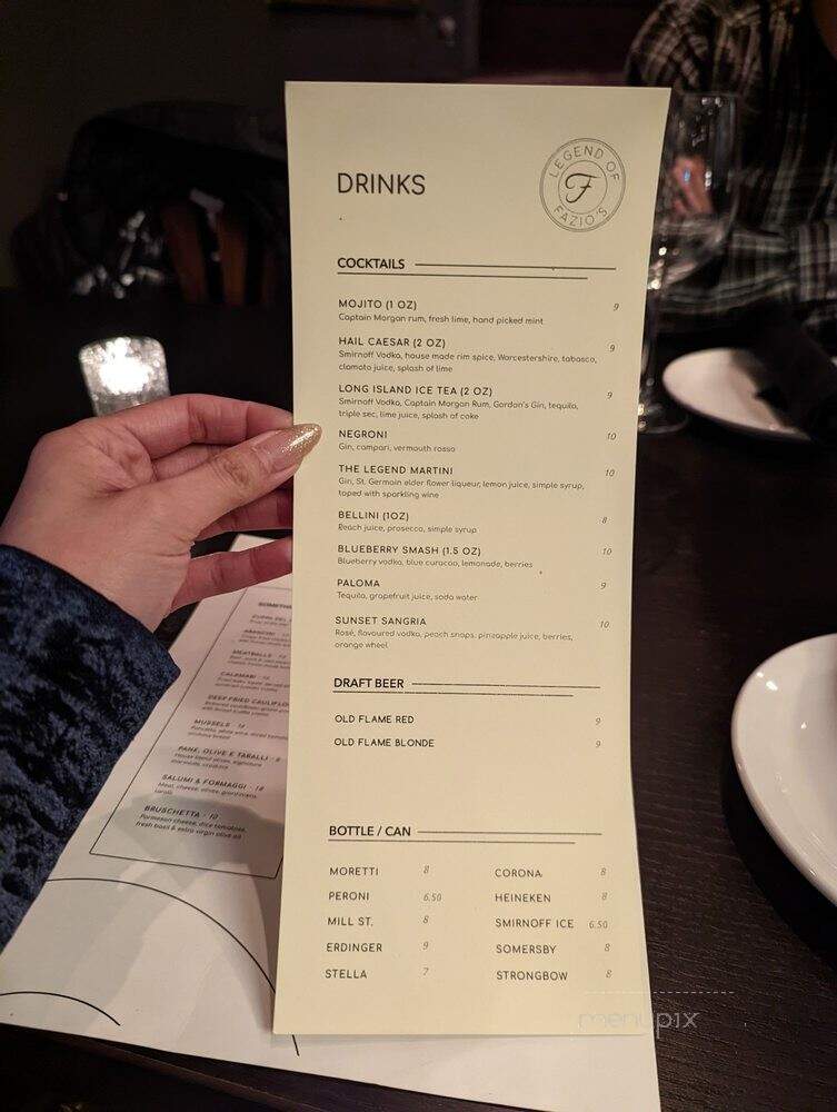 Legend Of Fazios - Oshawa, ON menu_pic