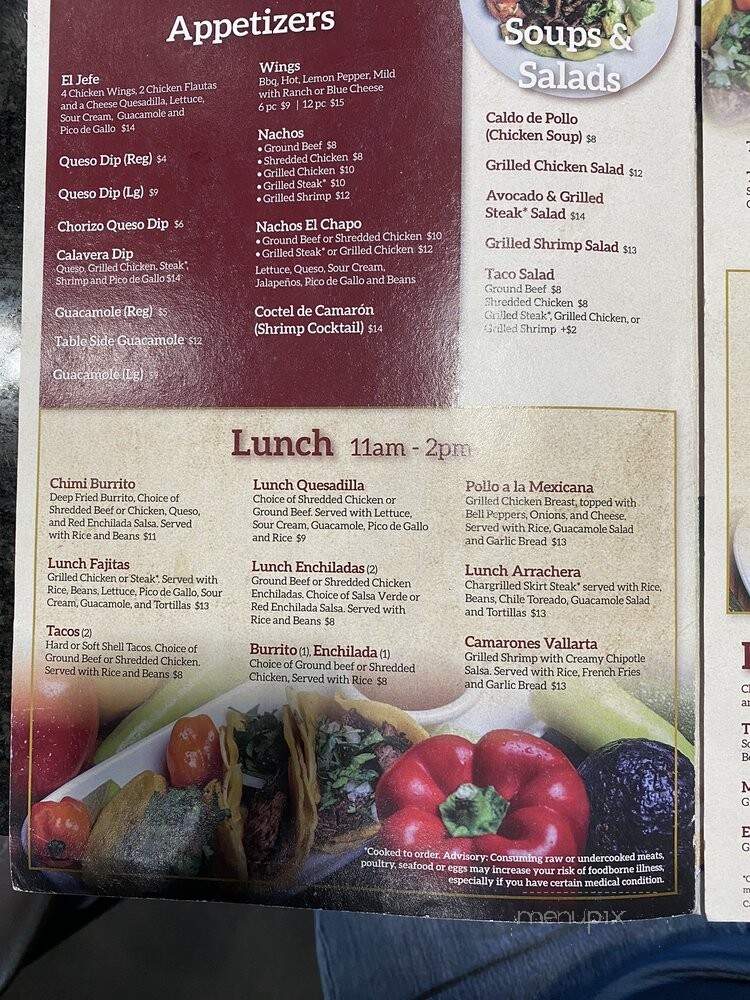 Chapo's Tequilas & Grill - Tifton, GA menu_pic