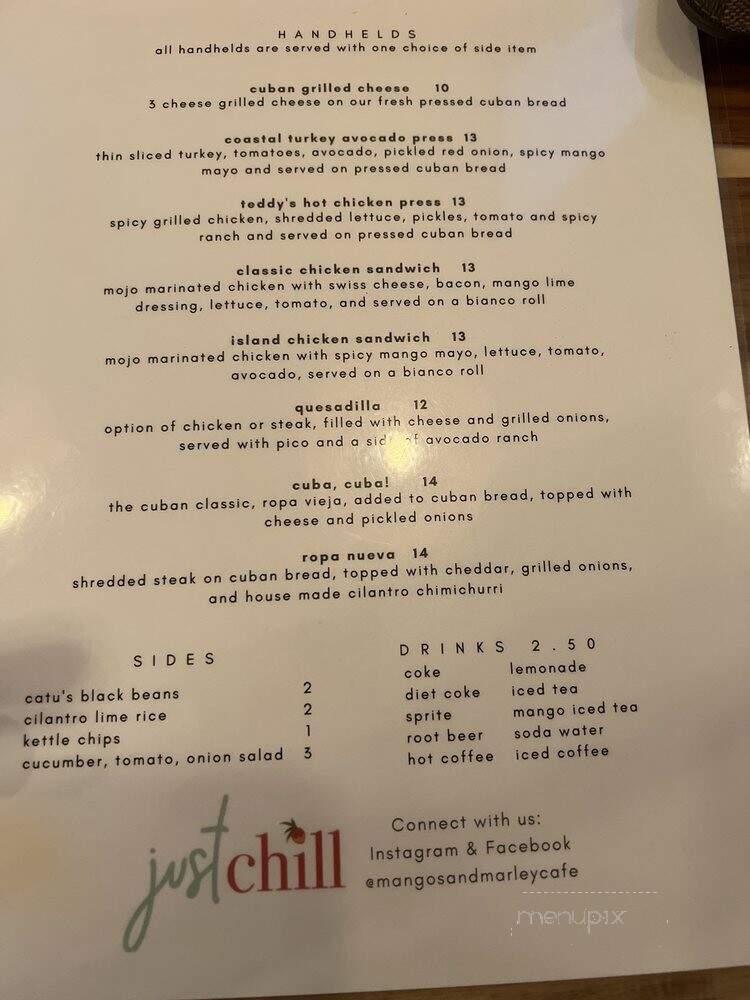 Mangos & Marley A Coastal Cafe - Dunedin, FL menu_pic