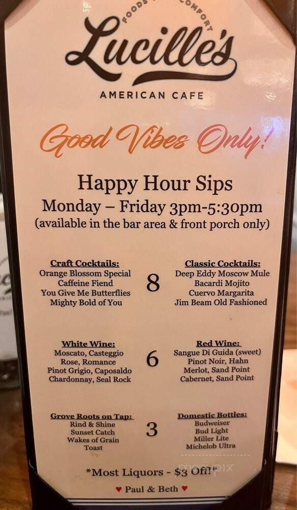 Lucilles American Cafe - Winter Haven, FL menu_pic