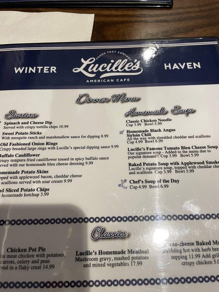 Lucilles American Cafe - Winter Haven, FL menu_pic