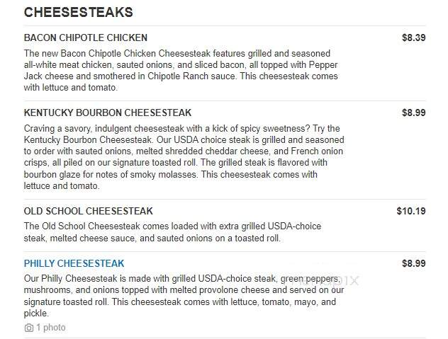 Charleys Philly Steaks - North Versailles, PA menu_pic