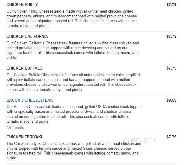 Charleys Philly Steaks - North Versailles, PA menu_pic