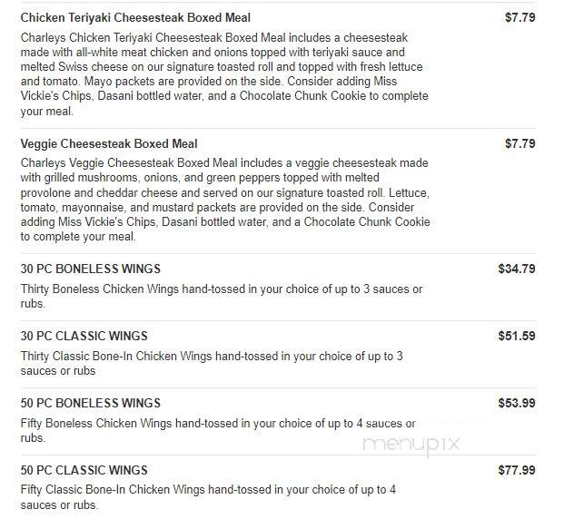 Charleys Philly Steaks - North Versailles, PA menu_pic