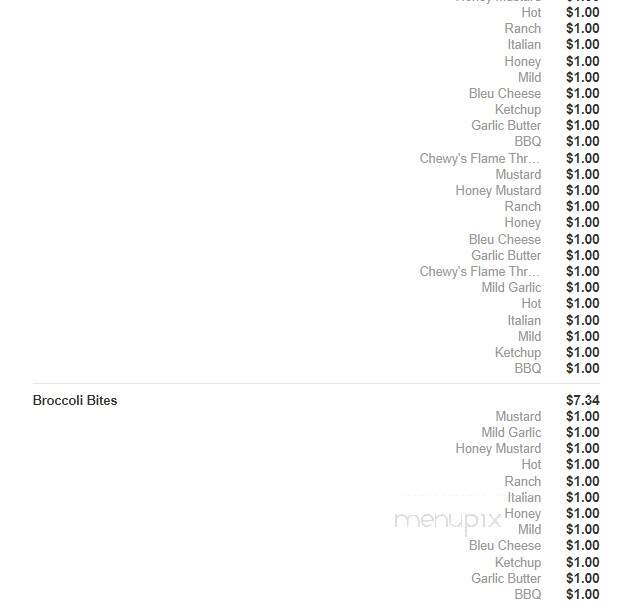 Chewy's - Altoona, PA menu_pic