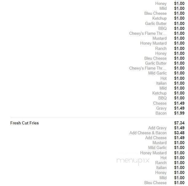Chewy's - Altoona, PA menu_pic
