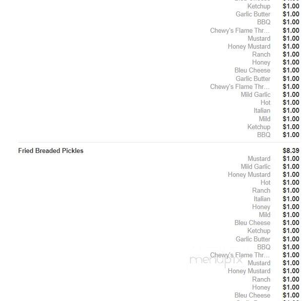 Chewy's - Altoona, PA menu_pic