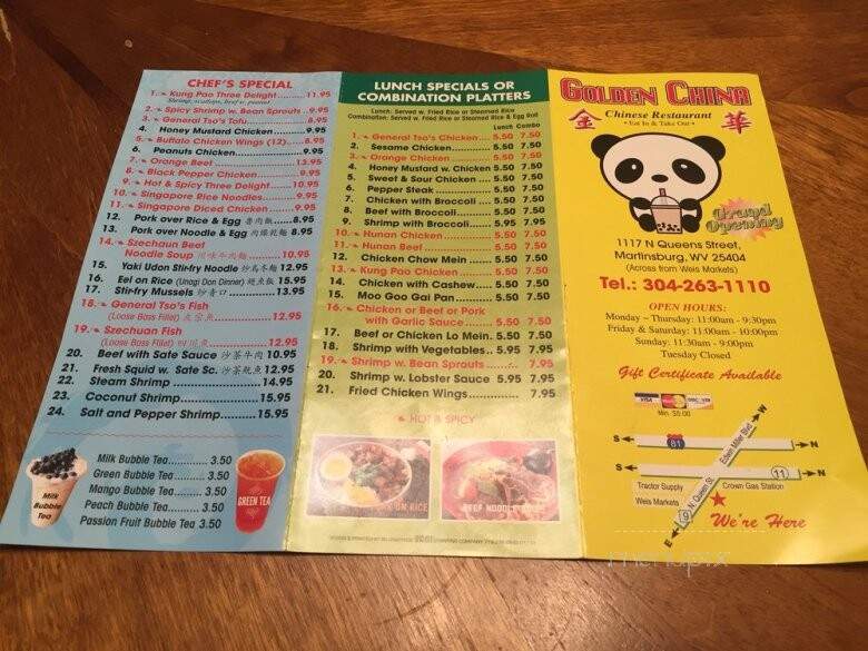 Golden China Restaurant - Martinsburg, WV menu_pic