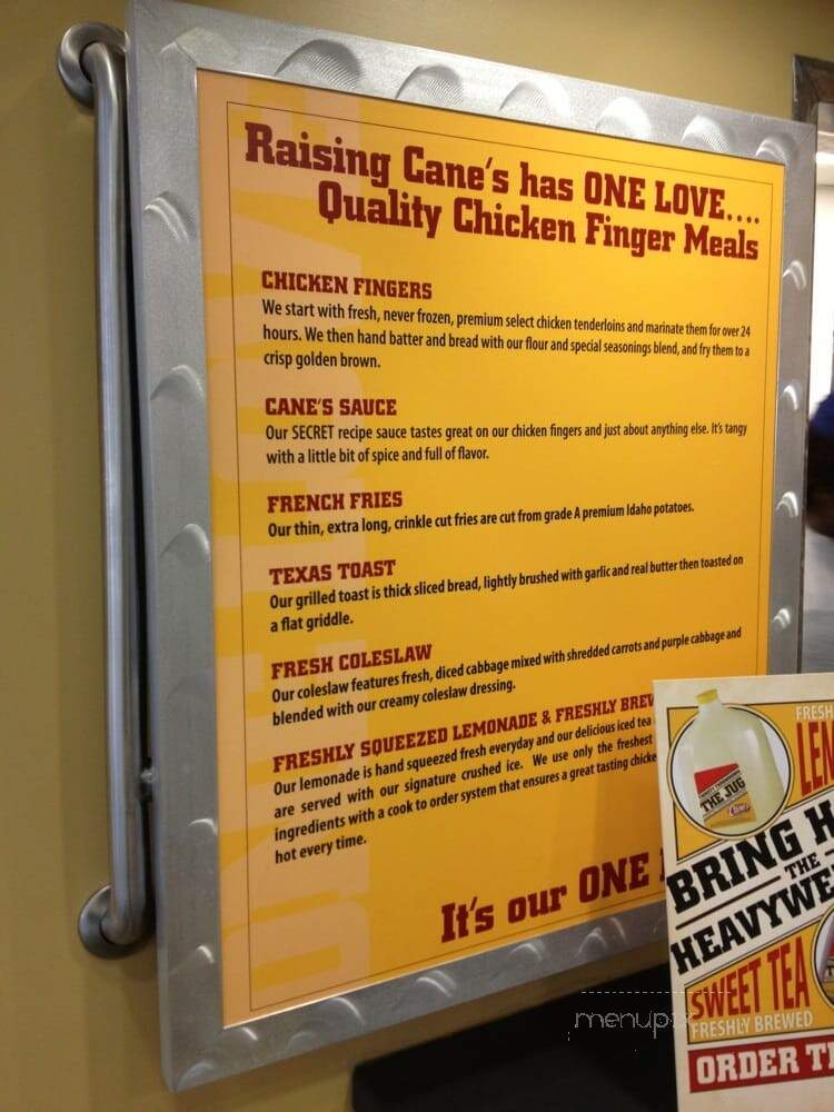 Raising Cane's Chicken Fingers - Richmond, VA menu_pic