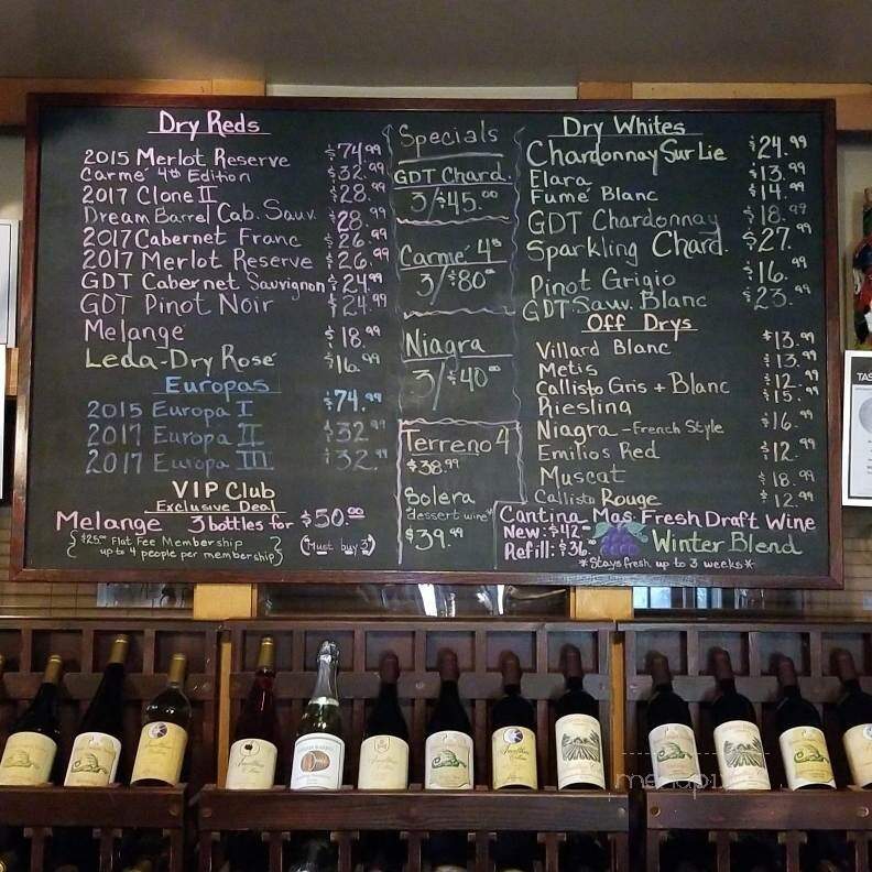 Amalthea Cellars Farm Winery - Atco, NJ menu_pic