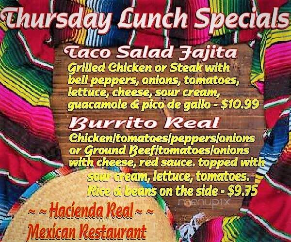 Hacienda Real - Janesville, WI menu_pic